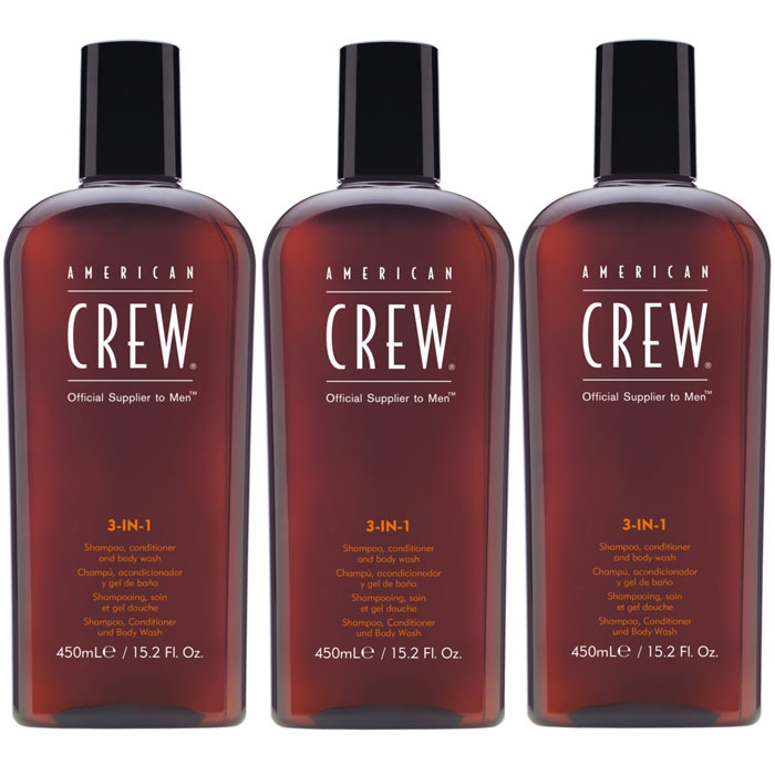 American Crew 3-in-1 Shampoo 450ml x 3