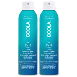 Coola Clean Sunscreen Spray Fragrance Free SPF50 177ml x 2