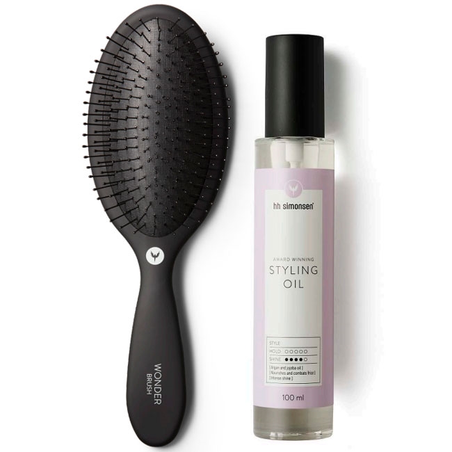 HH Simonsen Styling Oil + Wonder Brush Black 