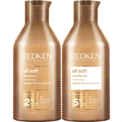Redken All Soft Shampoo 300ml + Conditioner 300ml Duo